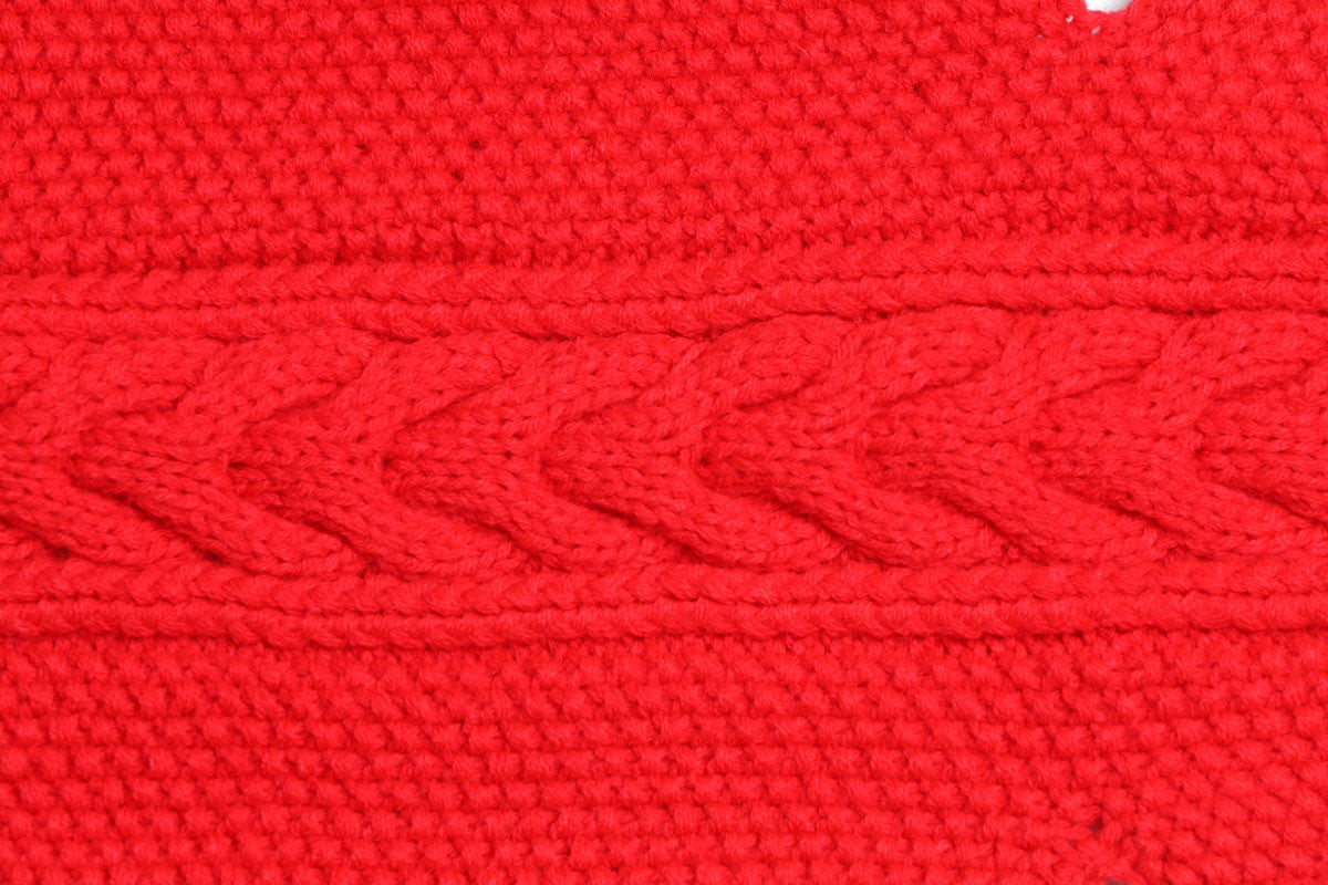 Solid Red Cableknit Dog Sweater