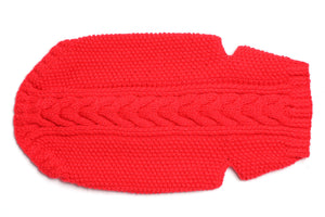 Solid Red Cableknit Dog Sweater